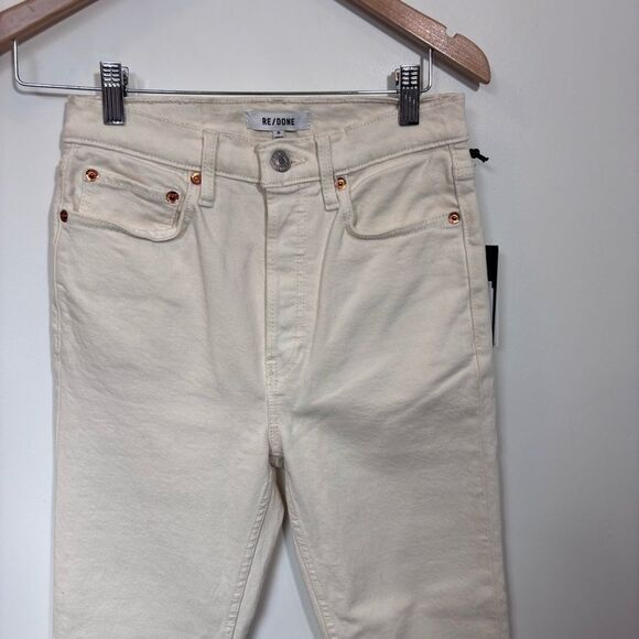 Revolve RE/DONE Orginals 90s High Rise Ankle Crop in Vintage White NEW Size 26 - Picture 5 of 16